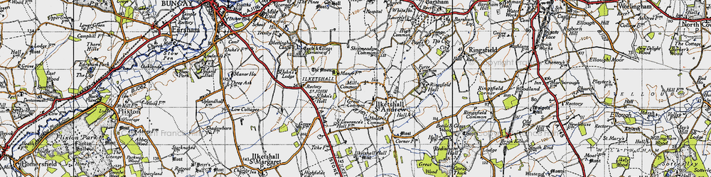 Old map of Great Common in 1946