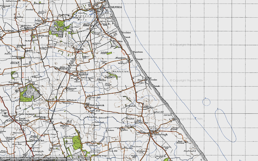 Old Map of Historic Map covering Cowden Sands in 1947