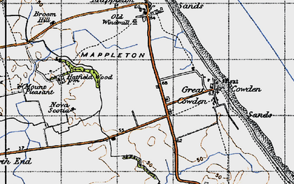 Old map of Cowden Sands in 1947