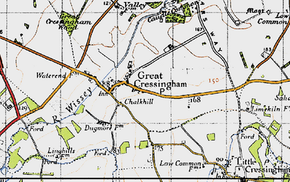 Old map of Great Cressingham in 1946