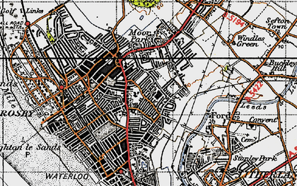 Old map of Great Crosby in 1947