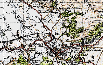 Old map of Great Crosthwaite in 1947