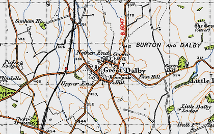 Old map of Great Dalby in 1946