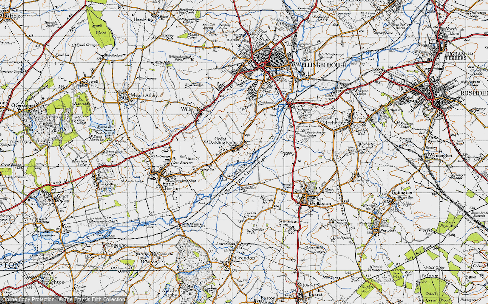 Old Map of Great Doddington, 1946 in 1946