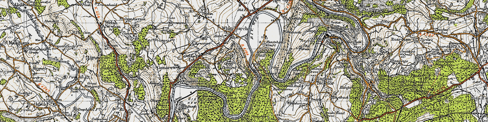Old map of Symonds Yat Rock in 1947