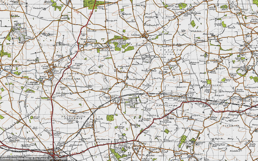 Old Map of Great Dunham, 1946 in 1946