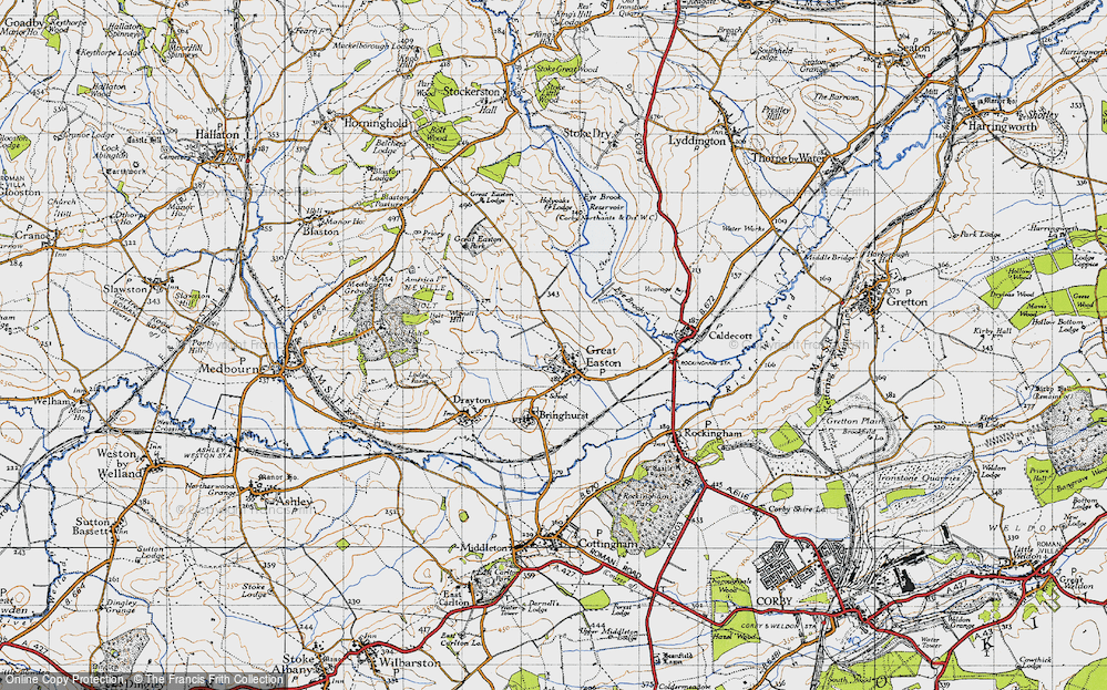 Old Map of Historic Map covering Wignell Hill in 1946