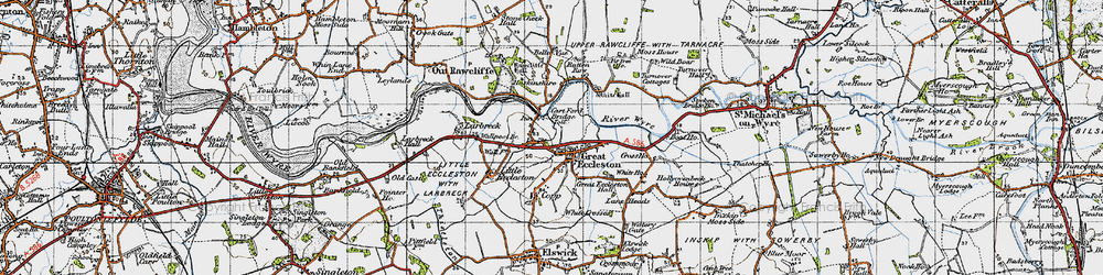 Old map of Great Eccleston in 1947