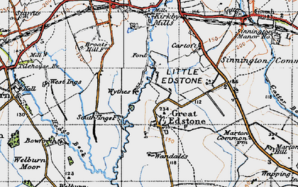 Old map of Great Edstone in 1947