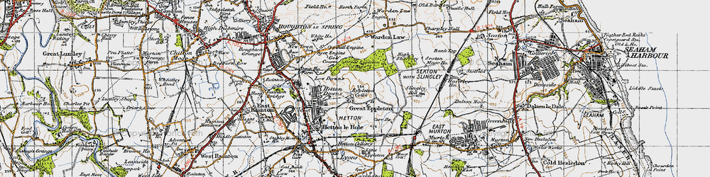 Old map of Great Eppleton in 1947