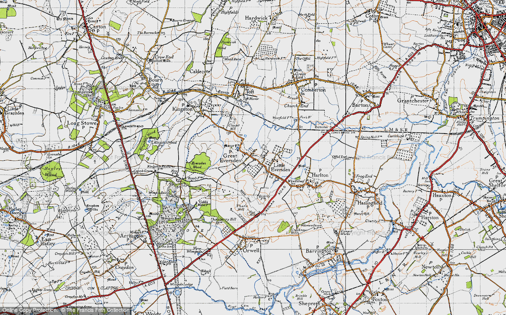 Old Map of Great Eversden, 1946 in 1946