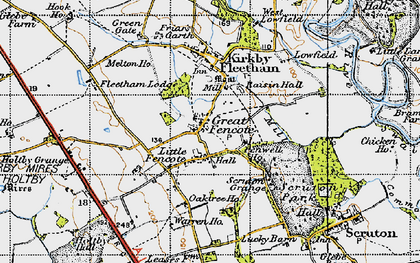 Old map of Great Fencote in 1947