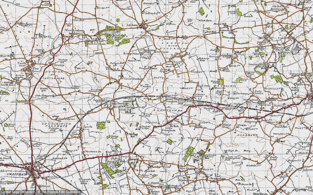 Old Map of Great Fransham, 1946 in 1946
