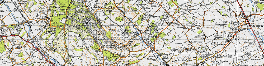 Old map of Great Gaddesden in 1946