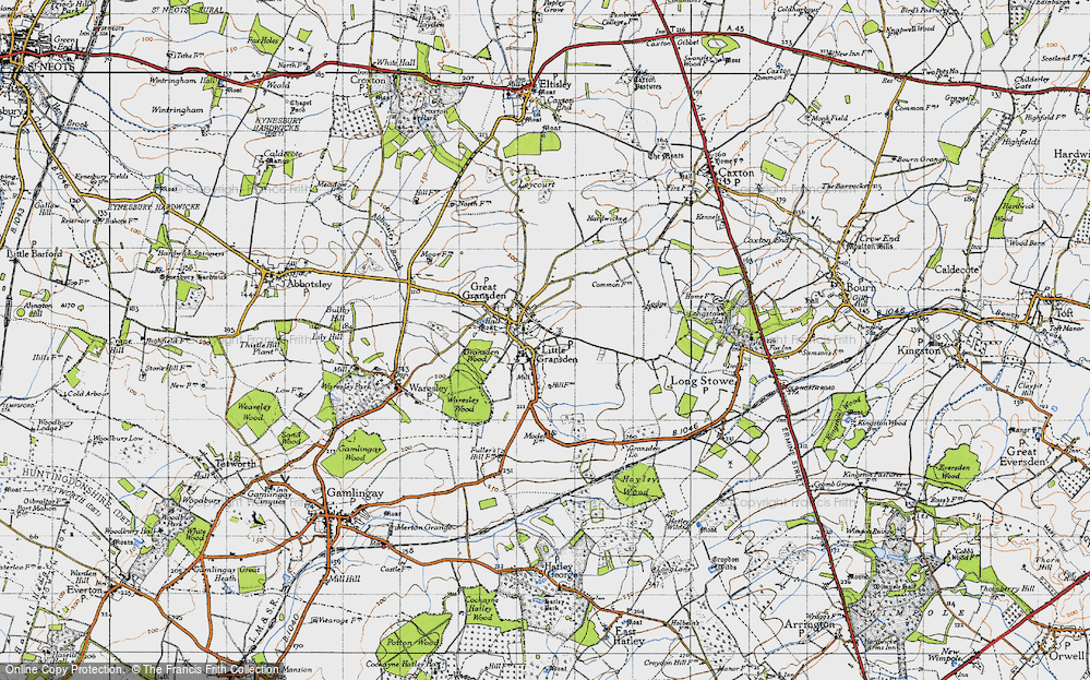 Old Map of Great Gransden, 1946 in 1946
