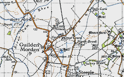 Old map of Great Green in 1946