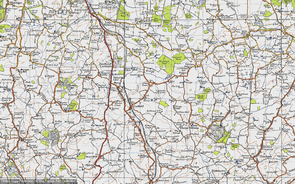 Old Map of Great Green, 1946 in 1946