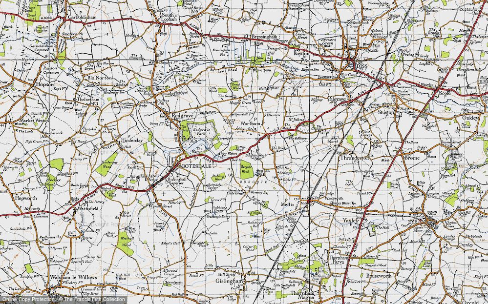 Old Map of Historic Map covering Burgate Wood in 1946