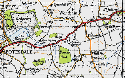 Old map of Burgate Wood in 1946