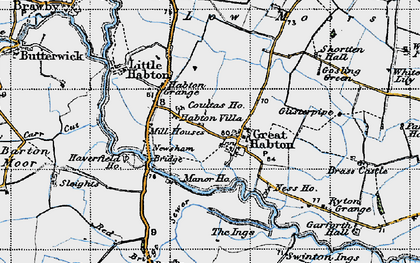 Old map of Great Habton in 1947