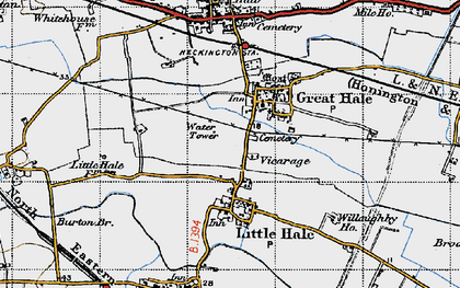 Old map of Great Hale in 1946