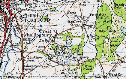 Old map of Great Hallingbury in 1946