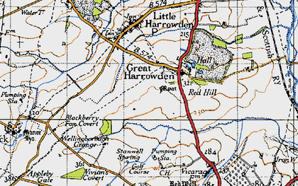 Old map of Great Harrowden in 1946