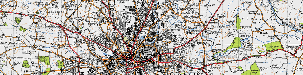 Old map of Great Heath in 1946