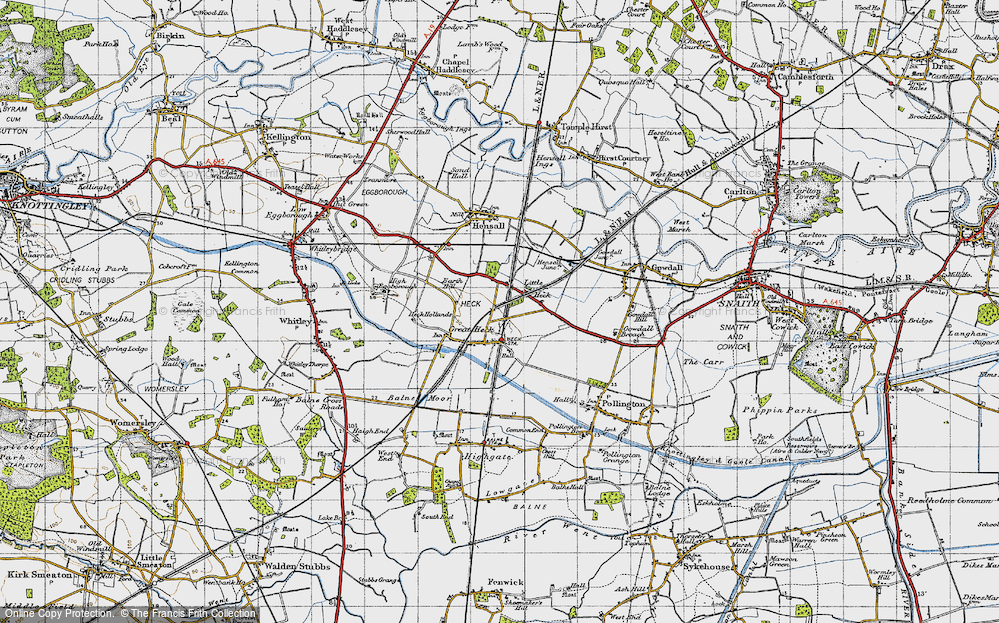 Old Map of Great Heck, 1947 in 1947