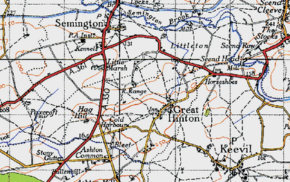 Old map of Great Hinton in 1940