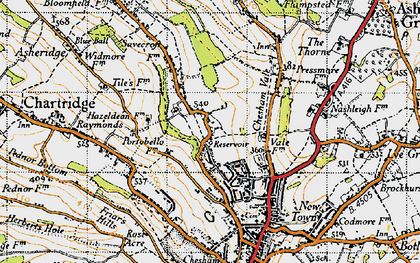 Old map of Great Hivings in 1946