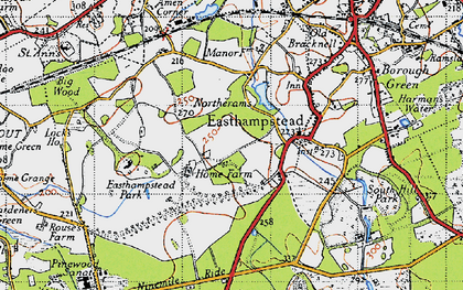 Old map of Great Hollands in 1940