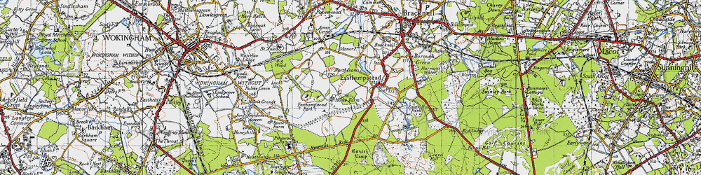Old map of Great Hollands in 1940