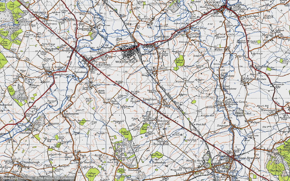Old Map of Historic Map covering Rooksley in 1946