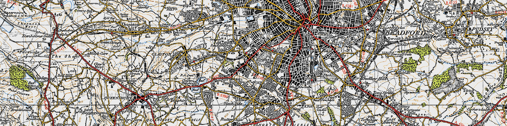 Old map of Great Horton in 1947