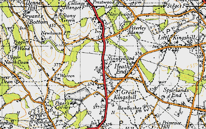 Old map of Great Kingshill in 1947