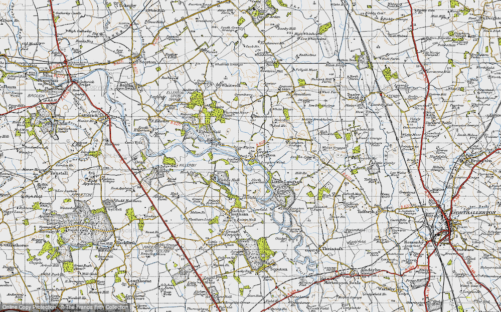 Old Map of Great Langton, 1947 in 1947