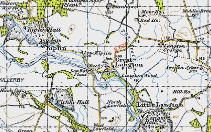 Old map of Langton Hall in 1947