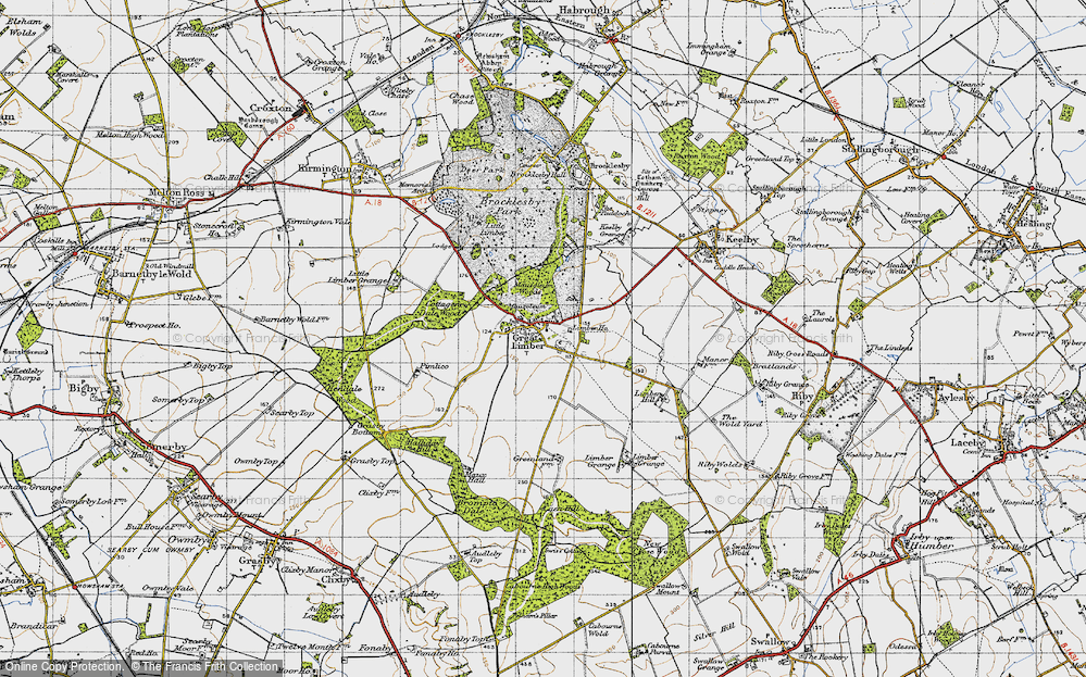 Old Map of Historic Map covering Limber Hill in 1946