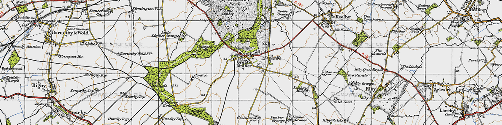Old map of Great Limber in 1946