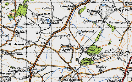 Old map of Great Lyth in 1947