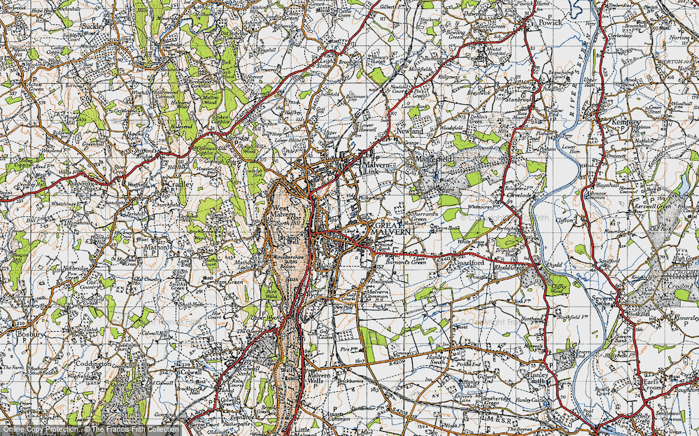 Historic Ordnance Survey Map Of Great Malvern, 1947