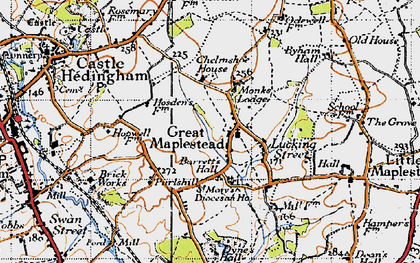Old map of Doe's Corner in 1946