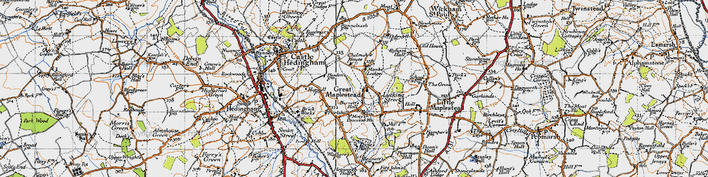 Old map of Great Maplestead in 1946