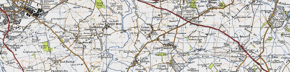 Old map of Great Milton in 1947