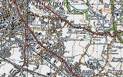 Old map of Great Moor in 1947