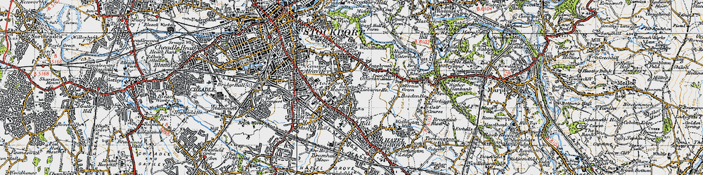 Old map of Great Moor in 1947