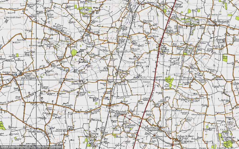 Old Map of Great Moulton, 1946 in 1946