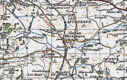 Old map of Blands Wath in 1947