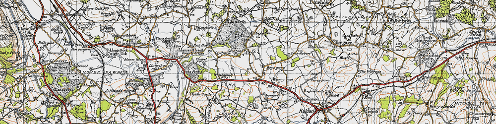 Old map of Great Oak in 1946